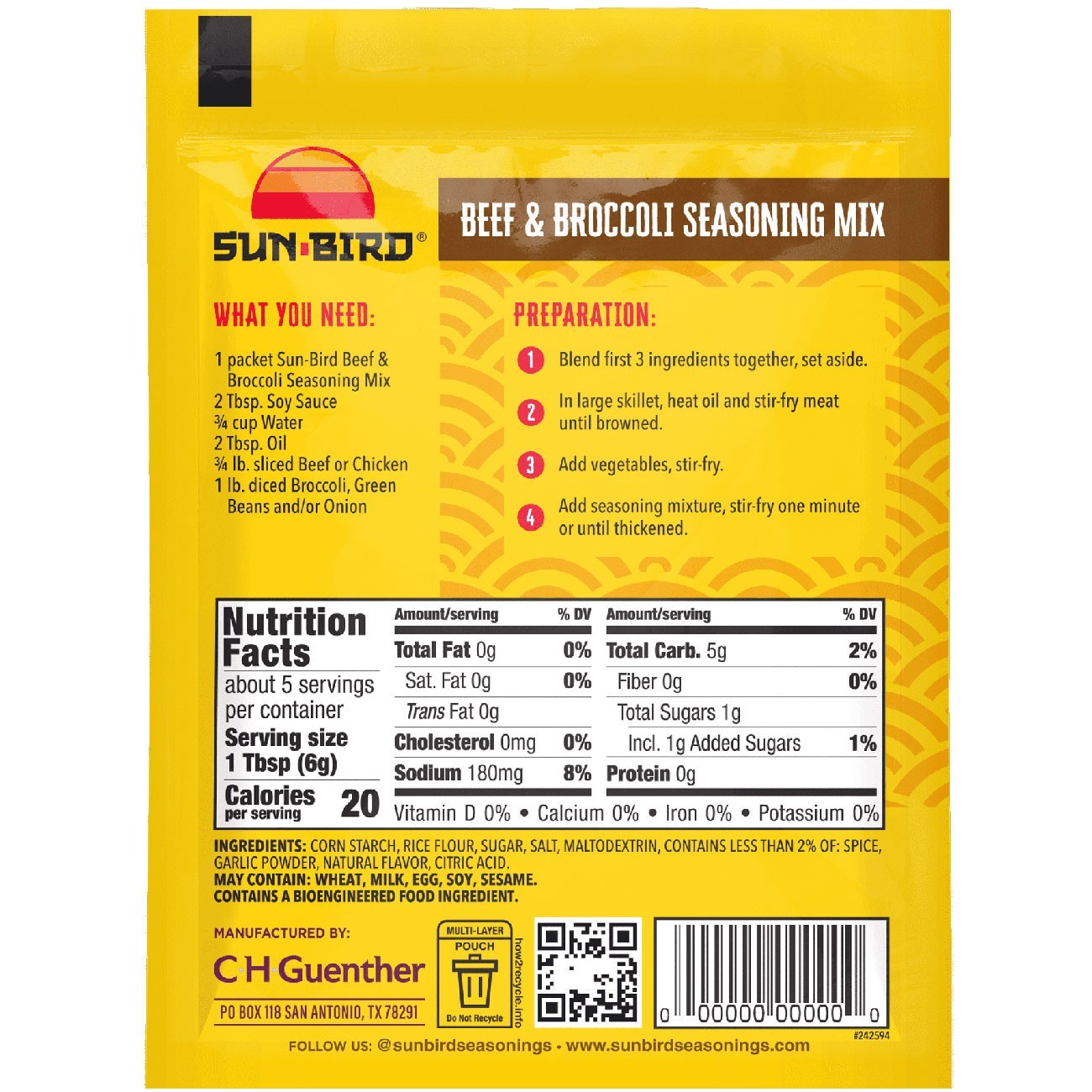 SunBird Beef & Broccoli (Pack of 3)