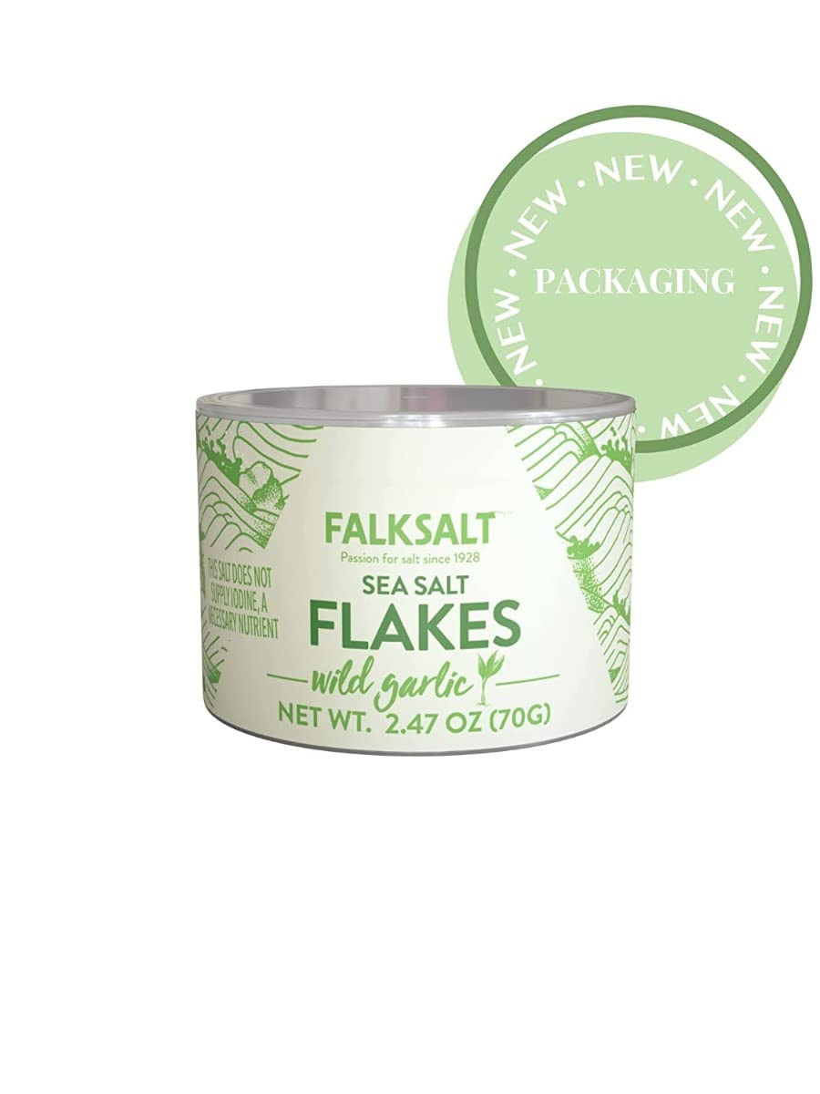Falksalt Wild Garlic Flake Sea Salt 247 Ounce Gourmet Mediterranean Seasoning