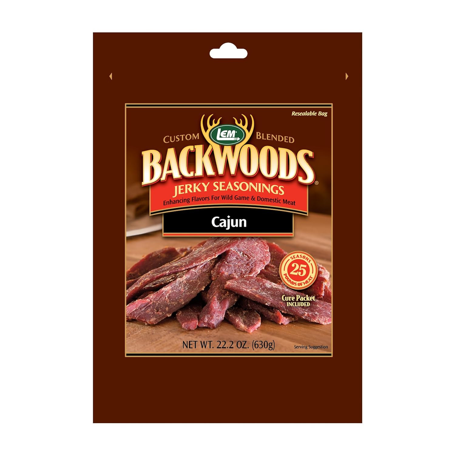 LEM Products Backwoods Cajun Jerky Seasoning, Ideal for Wild Game and Domestic M