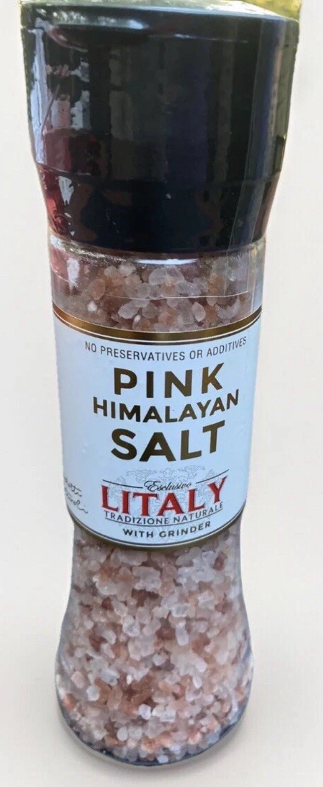 Pink Himalayan Salt With Grinder By Litaly 14.1 Oz Course Finish Free Quick Ship