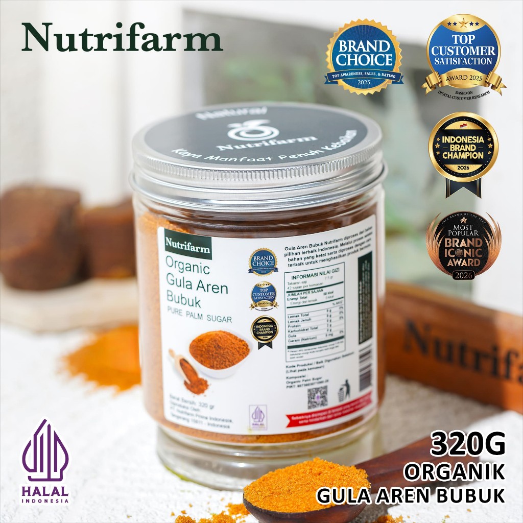 Palm Sugar Powder 320g Caramel Notes Coffee Sweetener for Baking & Drinks Blend