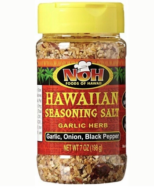 NOH Foods of Hawaii GARLIC HERB Hawaiian Seasoning Salt 7 oz (pack Of 3 Bottles)