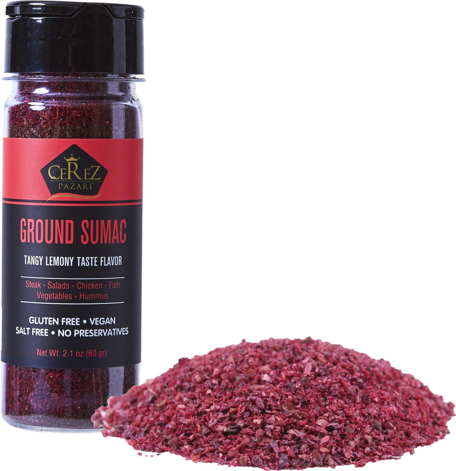 Cerez Pazari Sumac Spice Powder, Turkish 2.1 Ounce (Pack of 1)