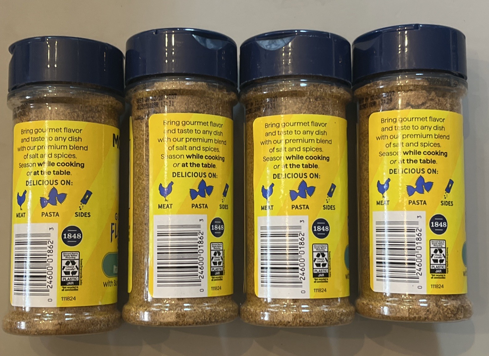 Morton Flavored Salt Sweet Italian Herb with Sun Dried Tomatoes-Lot of 4