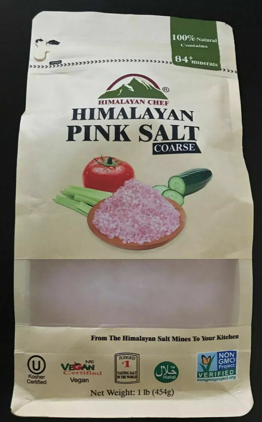 Himalayan Chef Pink Salt Fine OR Coarse Grain 1 Lb FREE SHIPPING BULK SAVINGS