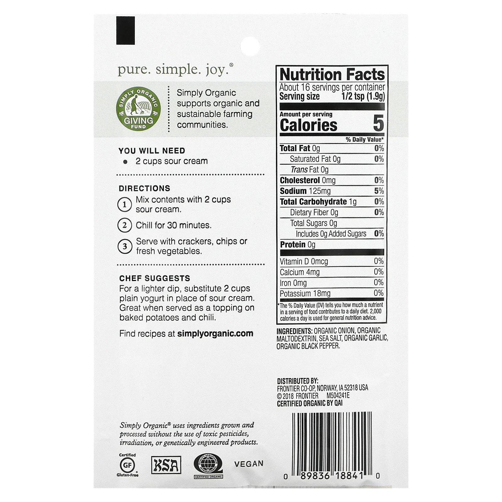 French Onion Dip Mix, 1.1 oz (31 g)