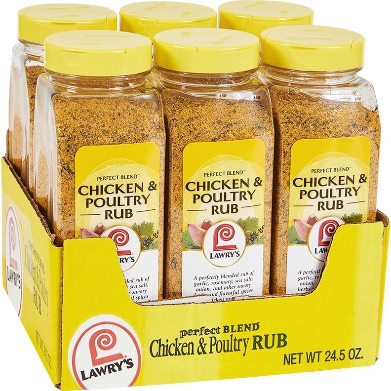 Lawry’s Chicken & Poultry Rub – 6 Bottles, 24.5 oz Total