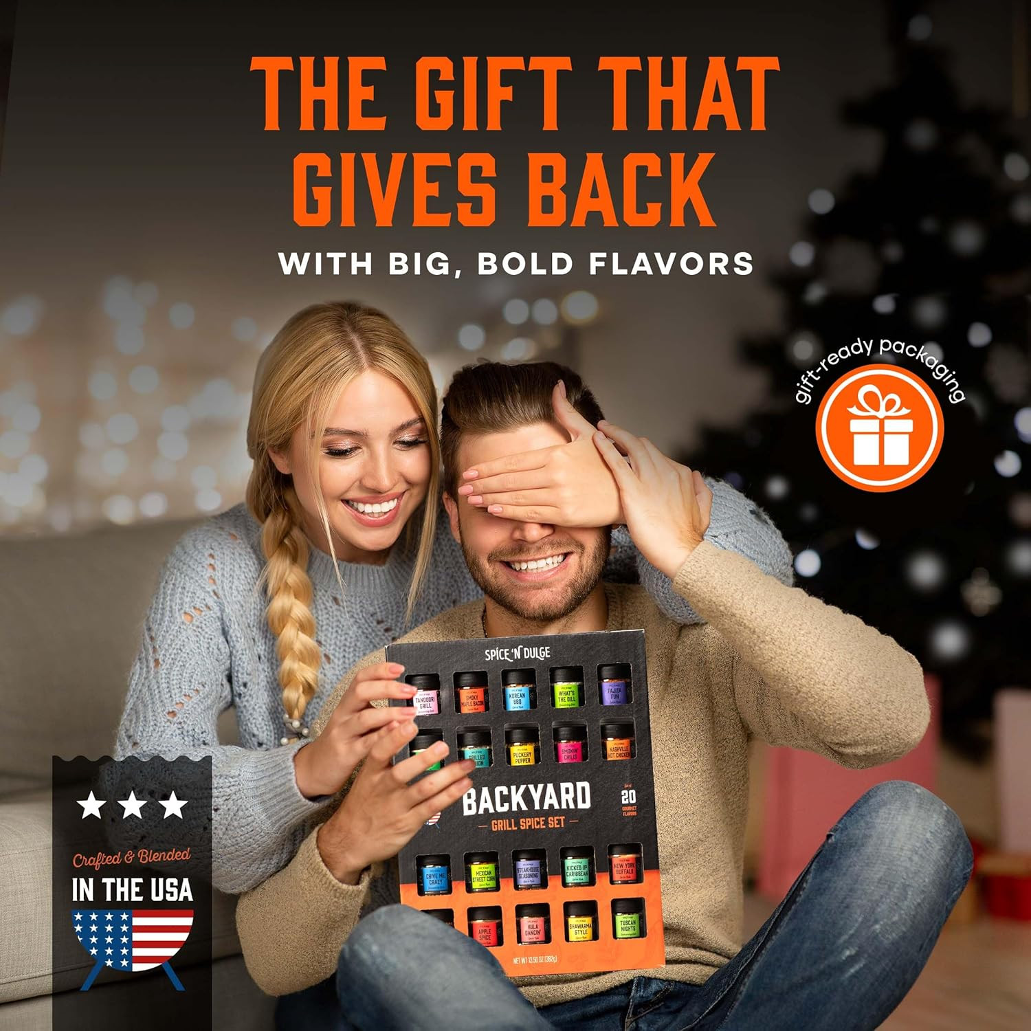 Grilling Spice Set Grill Seasoning Gifts, 20 Unique Spices and Seasonings Jars G