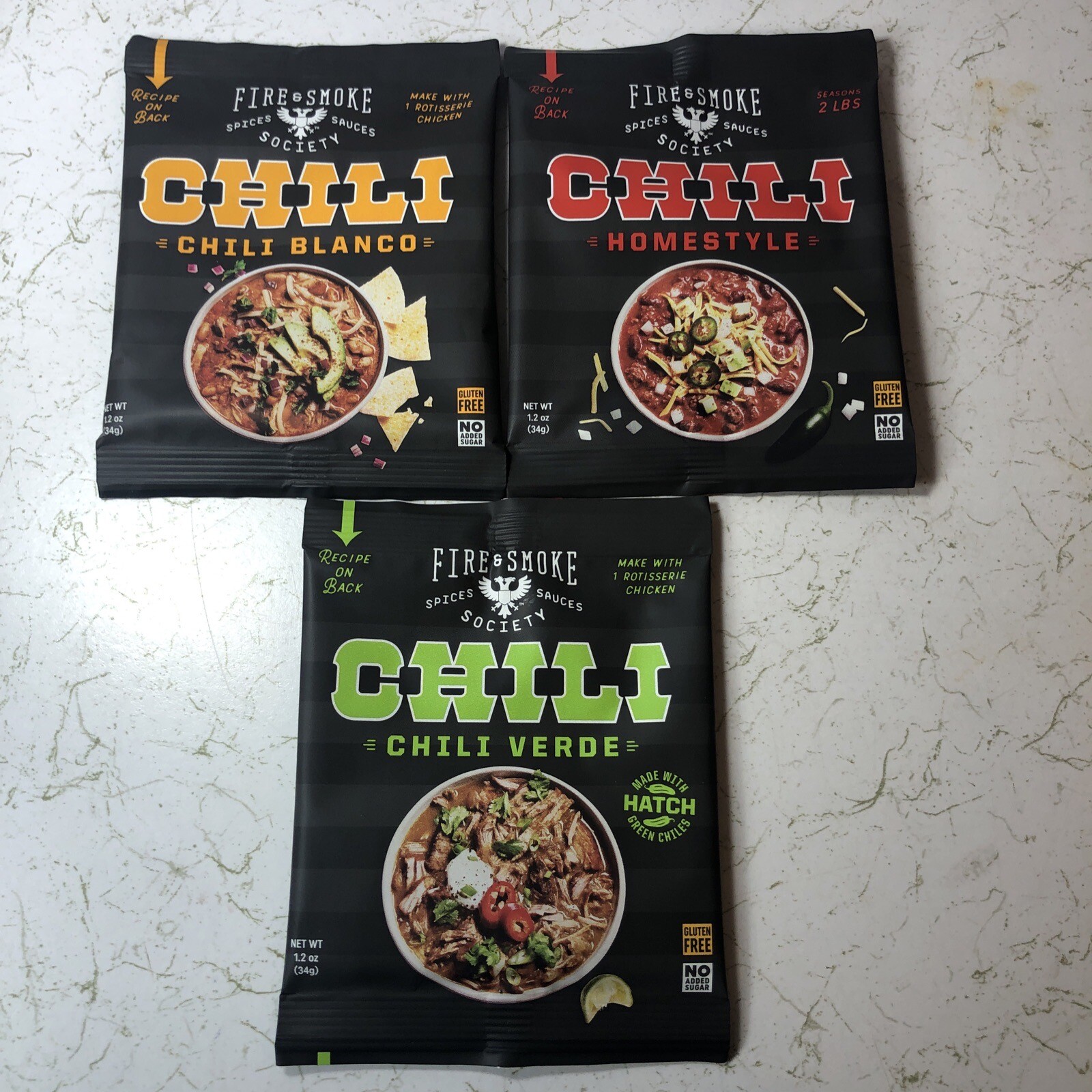 3 Pack * Fire & Smoke Society CHILI MIX BUNDLE 1.2oz ea 3 Flavors, BB 25/26