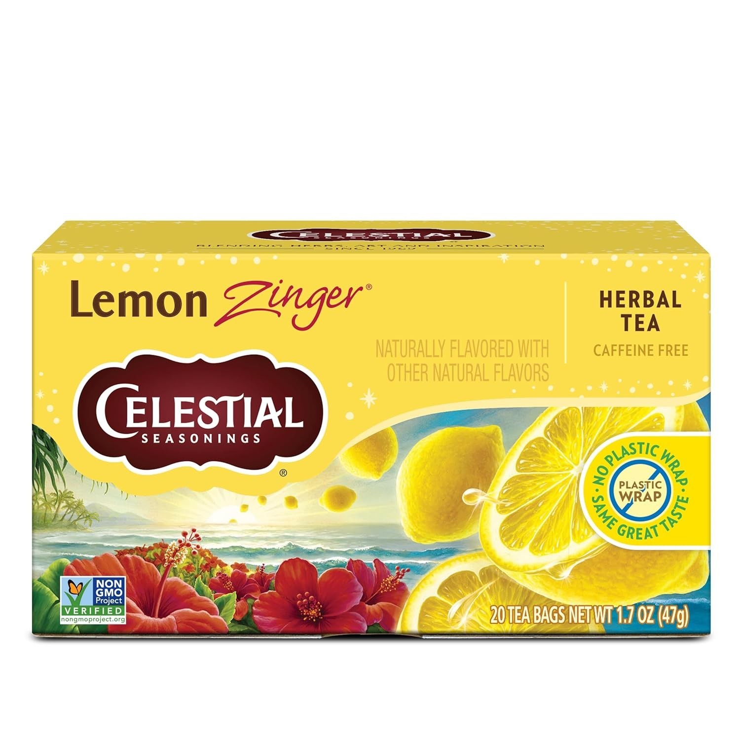 Celestial Seasonings 100% Natural Lemon Zinger Herbal Tea 20 ct