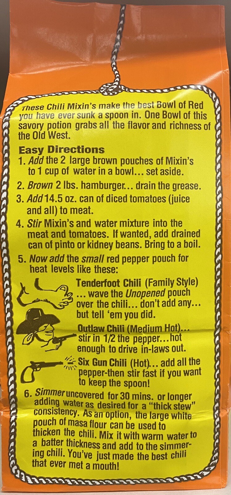 Six Gun Chili Mixin’s – Original – 4 oz Bag