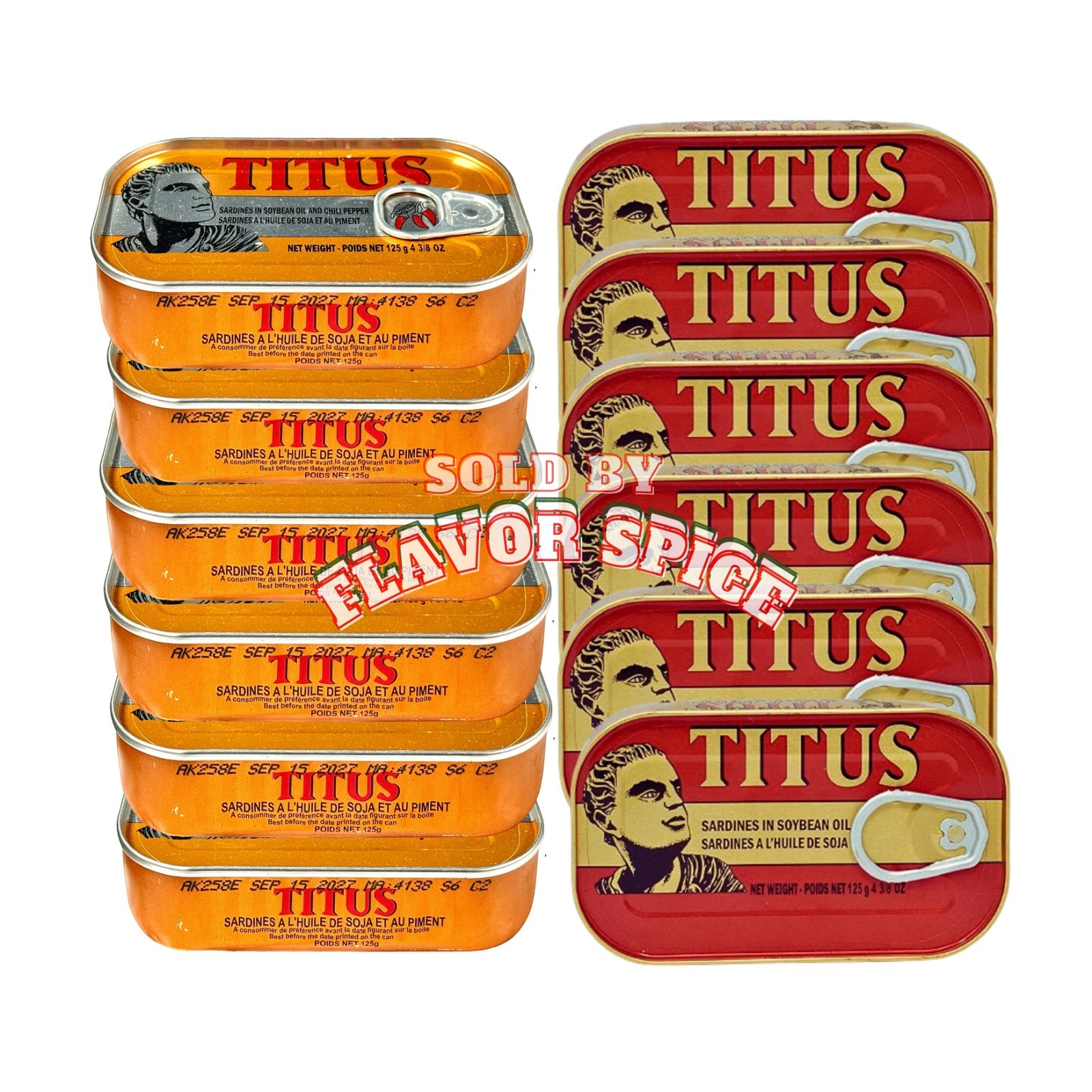 TITUS Sardine 125g | Hot Sardine 6 PCS | Regular Sardines 6 PCS