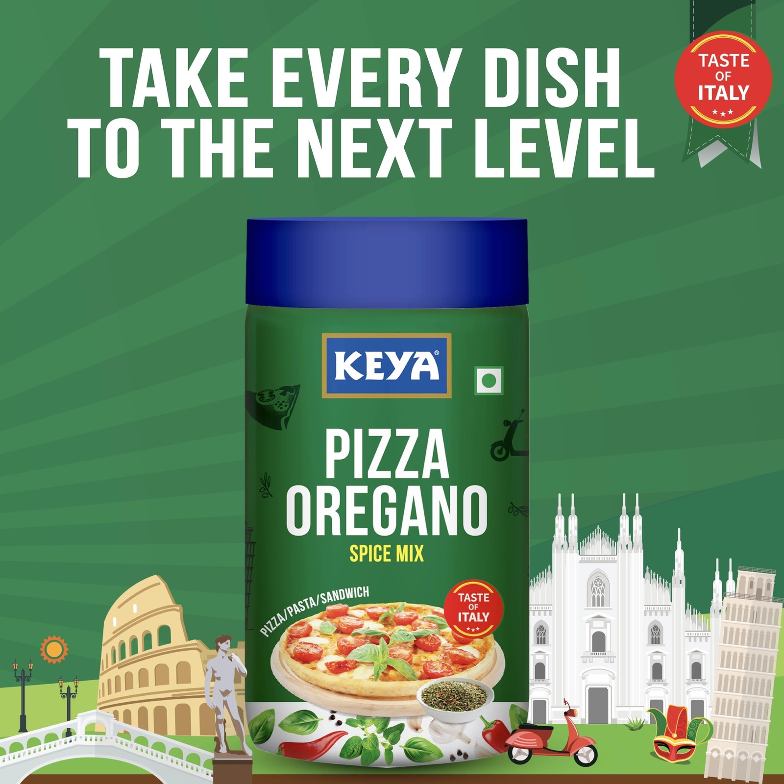Keya Oregano & Piri Piri Spice Combo | Pizza Pasta Seasoning | Natural 2 Pack