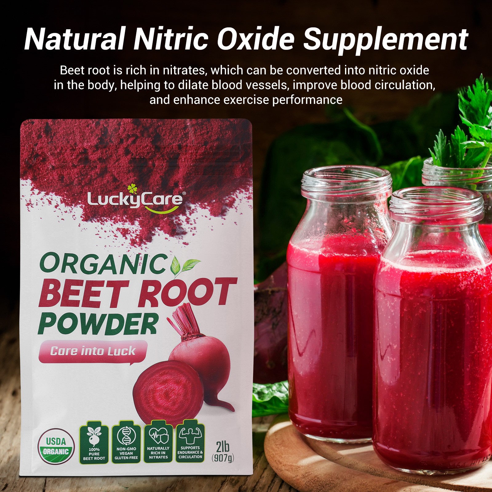 2LBS Organic Beet Root Powder Non-GMO Nitric Oxide Superfood Supplement