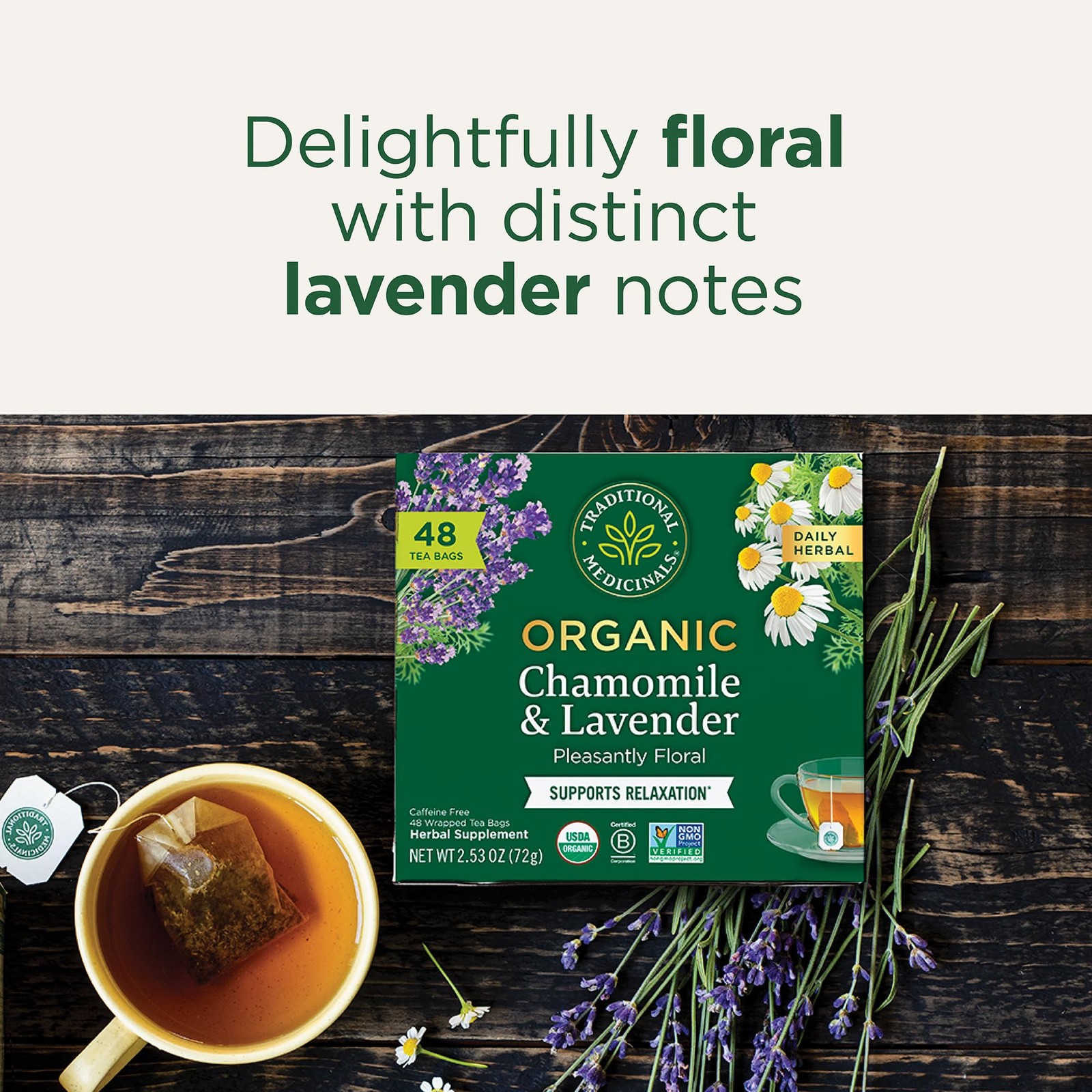 Traditional Medicinals Organic Chamomile & Lavender, 48 48 Count, No Color