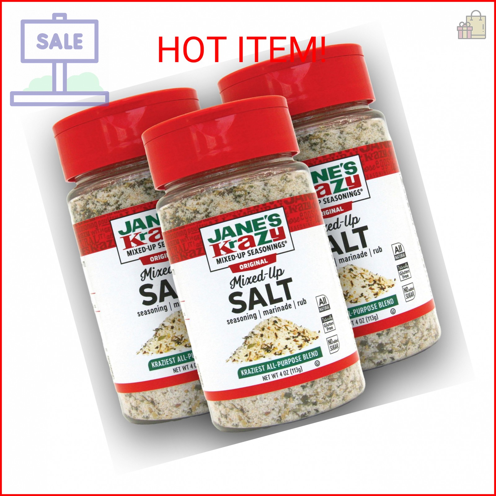 JANE’S, Krazy, Mixed Up Salt, Pack of 3, Size 4 OZ3