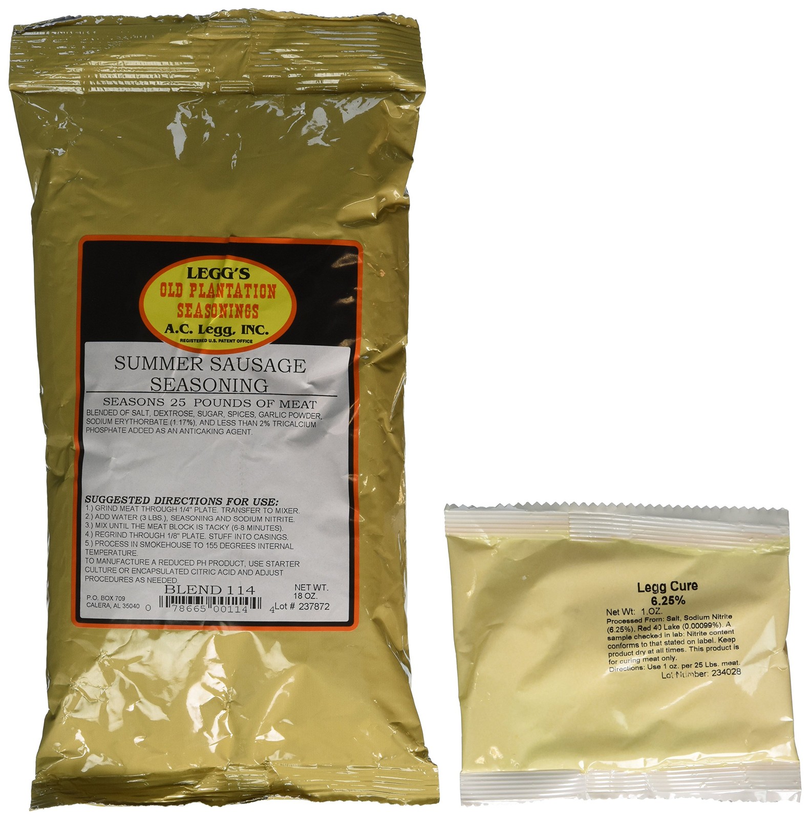 A.C. Legg – Summer Sausage Seasoning for 50 Pounds of Meat (2 3 Piece Set