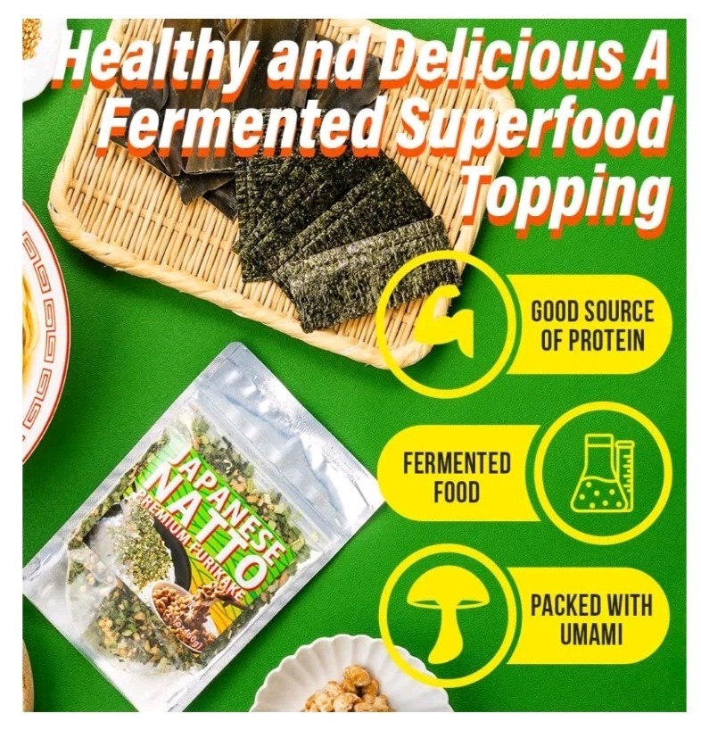 Japanese Natto Furikake Seasoning, Super Food Natto, Freeze-Dried Natto 60G