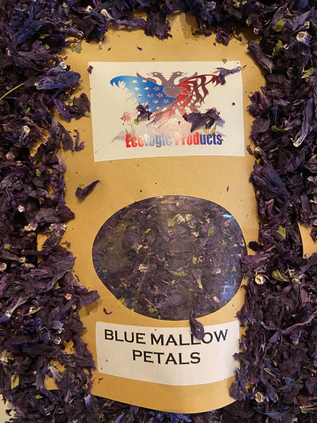 Blue Mallow Petals or Flowers Wild Harvested Dried Herbal Tea Malva Sylvestris