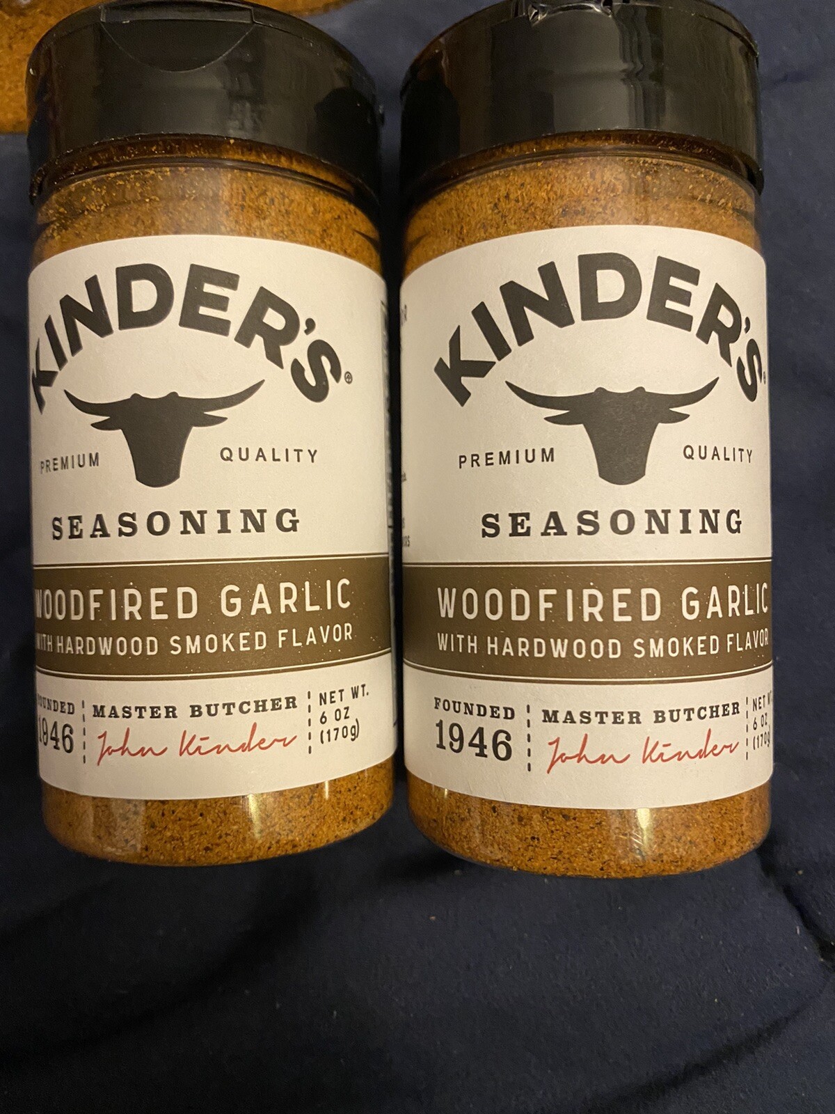 2 Kinder’s Woodfired Garlic W/Hardwood Smoked Flavor Seasoning Dry Spice Rub
