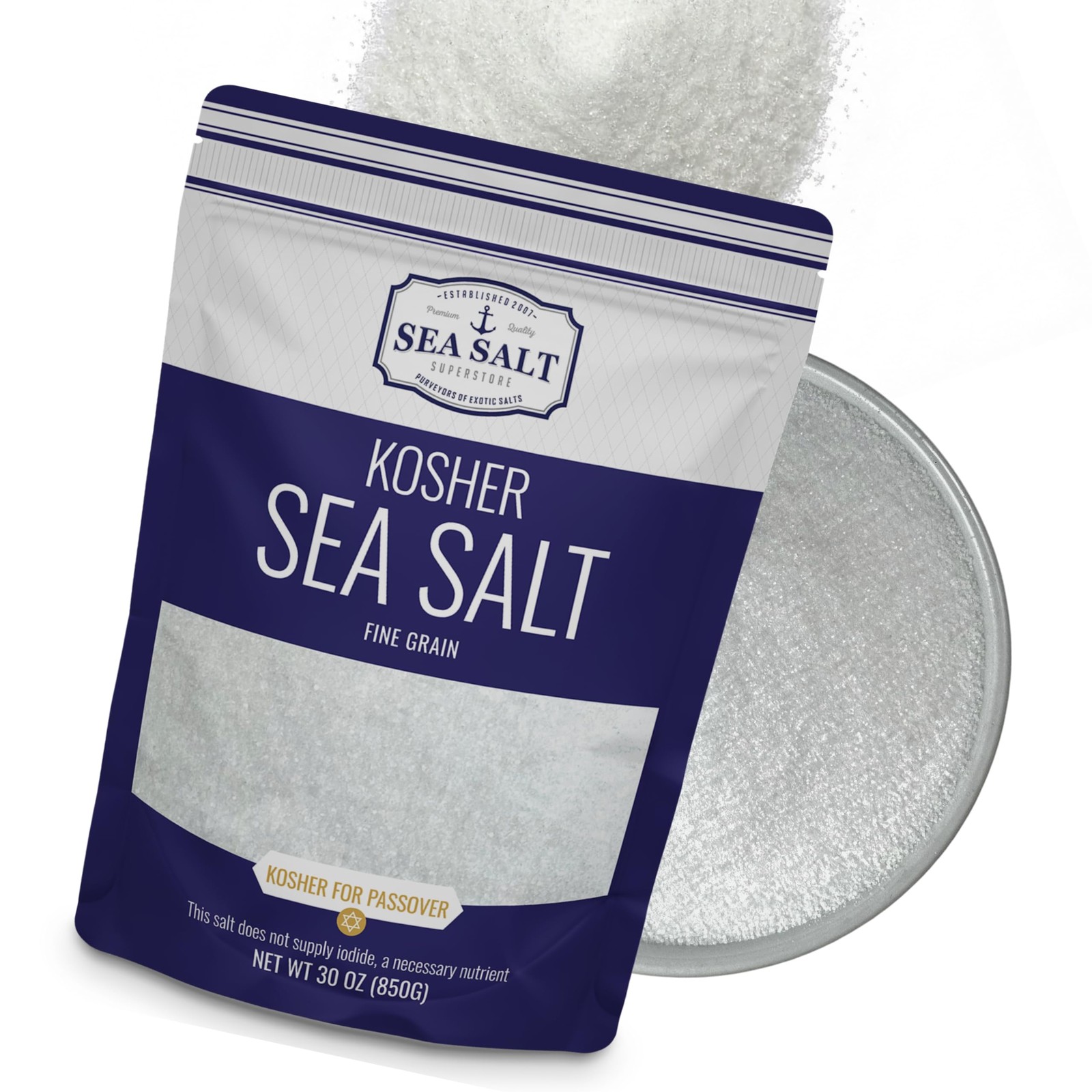 Fine Grain Kosher Salt, Fine for Table Salt, Non-Iodized & Natural for Table …