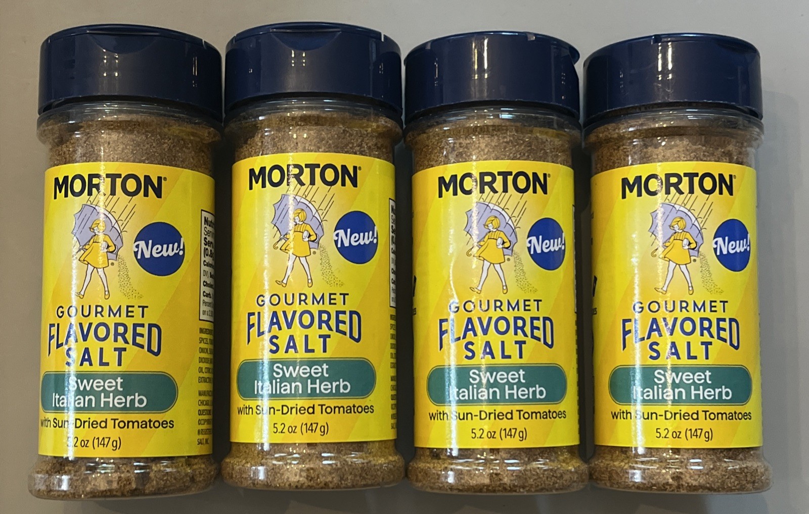 Morton Flavored Salt Sweet Italian Herb with Sun Dried Tomatoes-Lot of 4