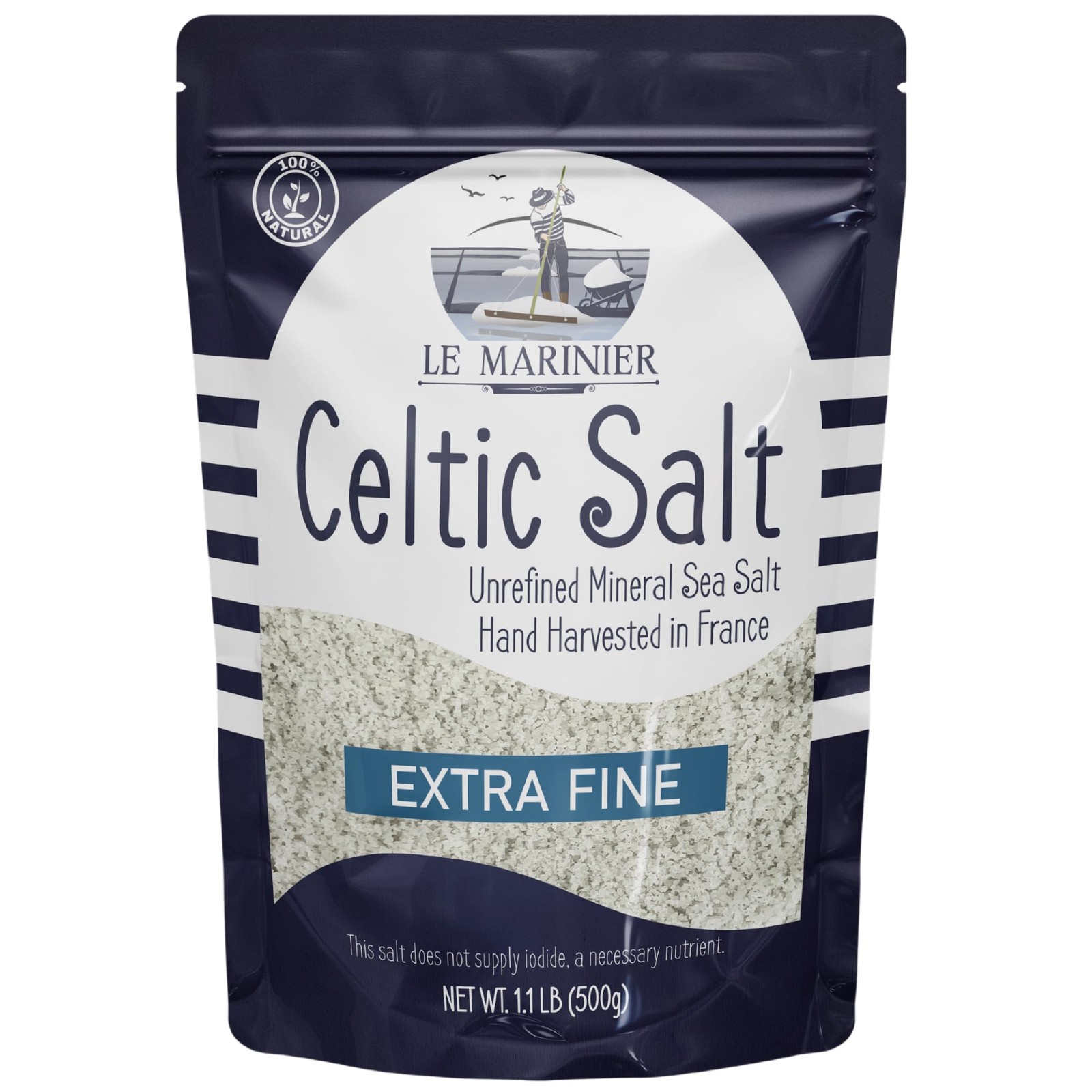 Celtic Salt Organic Extra Fine, 1.1 lb 18oz. Mineral Rich 100% Natural and U…
