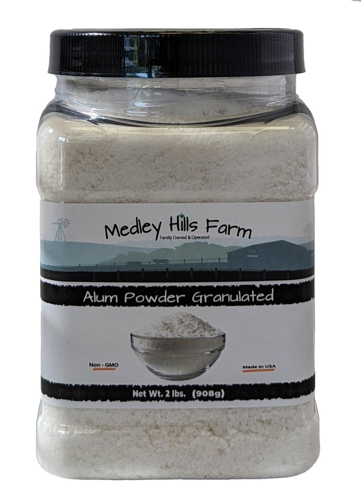 Food Grade Alum Powder 2 lbs – Granulated Potassium Alum in Reusable Container –