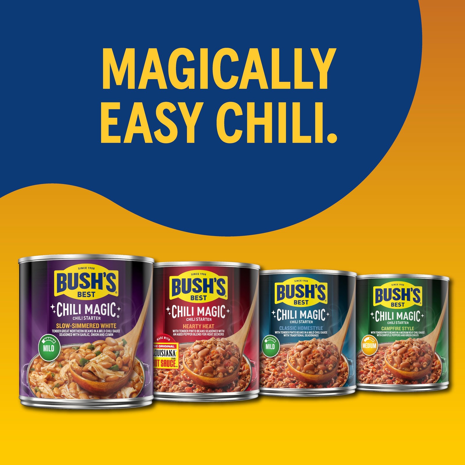 BUSH’S BEST 15.8 oz SlowSimmered White Chili Magic Starter, Gluten Free, 12pack