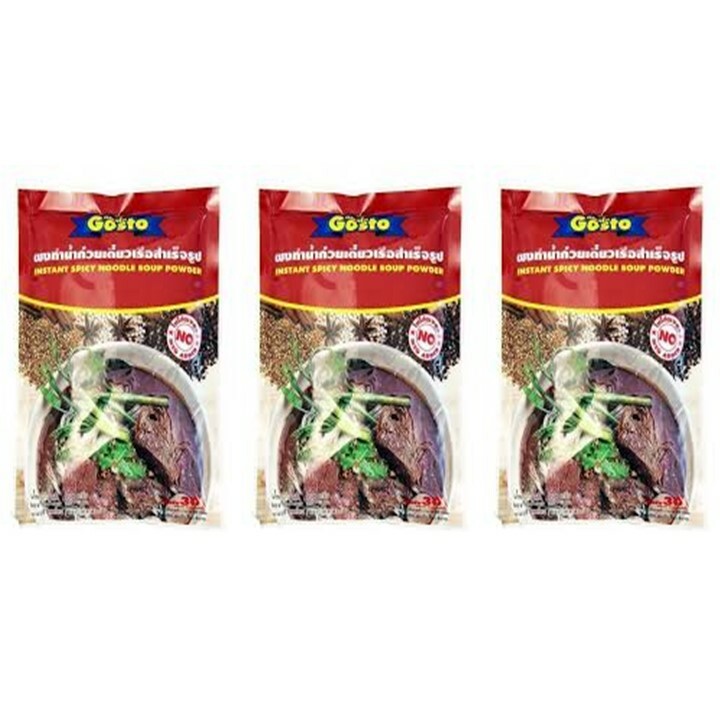 3 X Gosto Thai Instant Nam Tok Dark Stocks Yummy Spicy Noodle Powder Soup