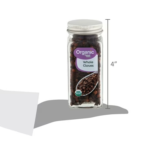 Great Value Organic Whole Cloves 1.3 oz Jar Natural Spice Baking Cooking