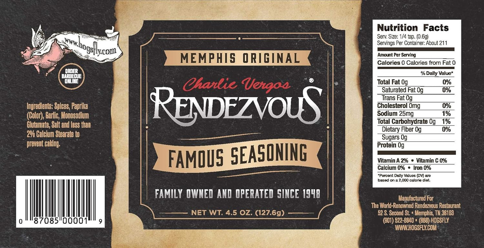 Famous Memphis Barbecue Dry Rub Seasoning (4.5 Oz)4-Pack