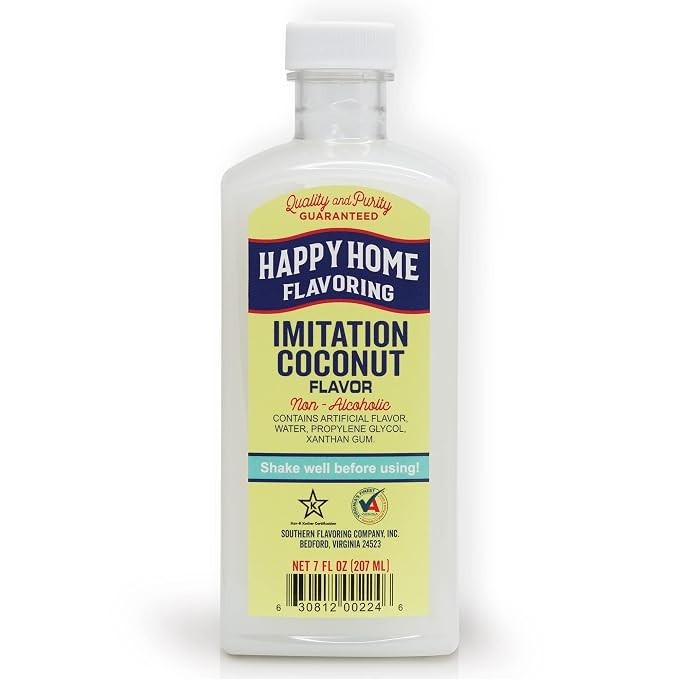 Imitation Coconut Flavoring 7 oz Non Alcoholic Kosher Clear Extract for Baking