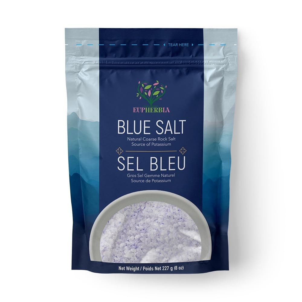 Blue Salt, Coarse, Rare Mineral Salt, High Potassium, Lower Sodium, Natural.