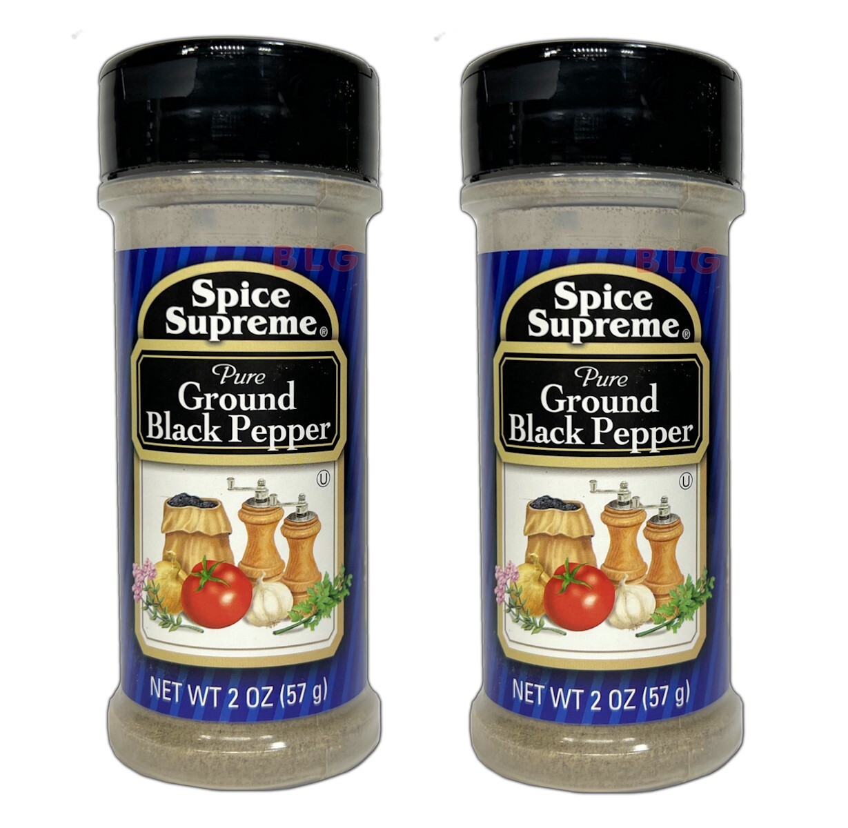 Ground BLACK PEPPER Spice Supreme Food Seasonings Kitchen Cooking Spices 2-Pack