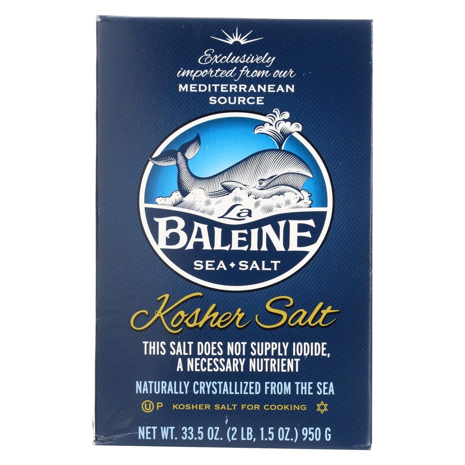 La Baleine Kosher Sea Salt 33.5 Oz