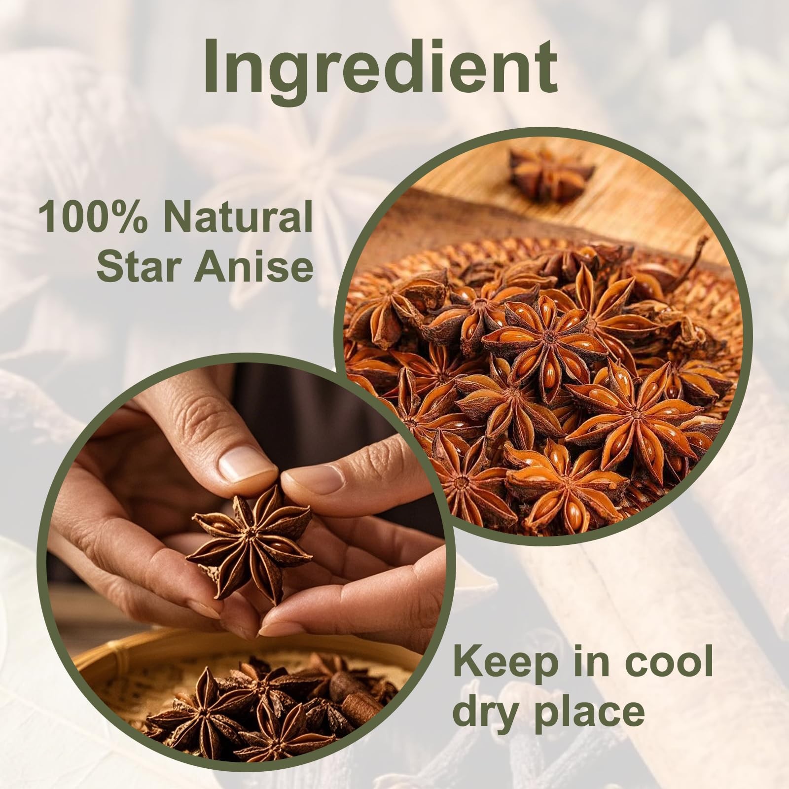 Kah’s Journey Star Anise Whole 16 oz for Cooking, Baking, or Brewing 16oz