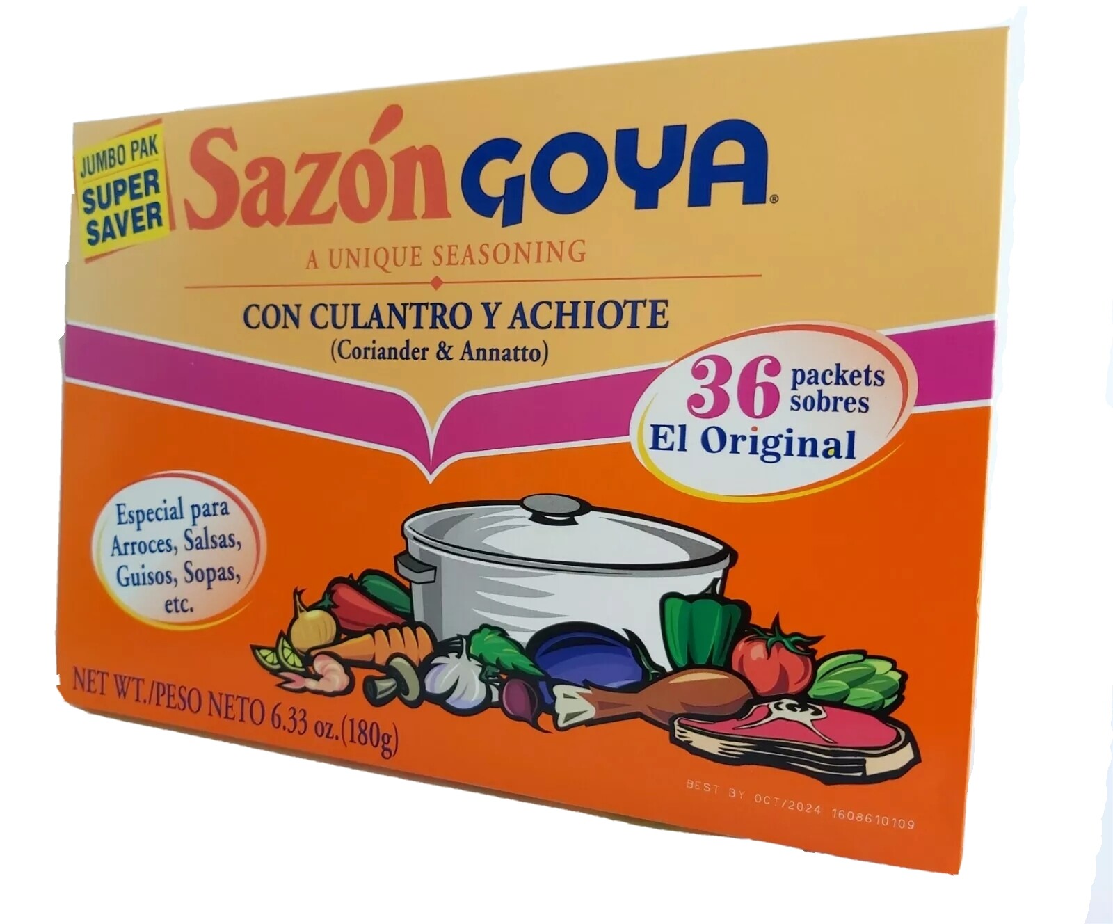 (BOX OF 36PKS) GOYA SAZON CON CULANTRO Y ACHIOTE SEASONING CORIANDER & ANNATTO