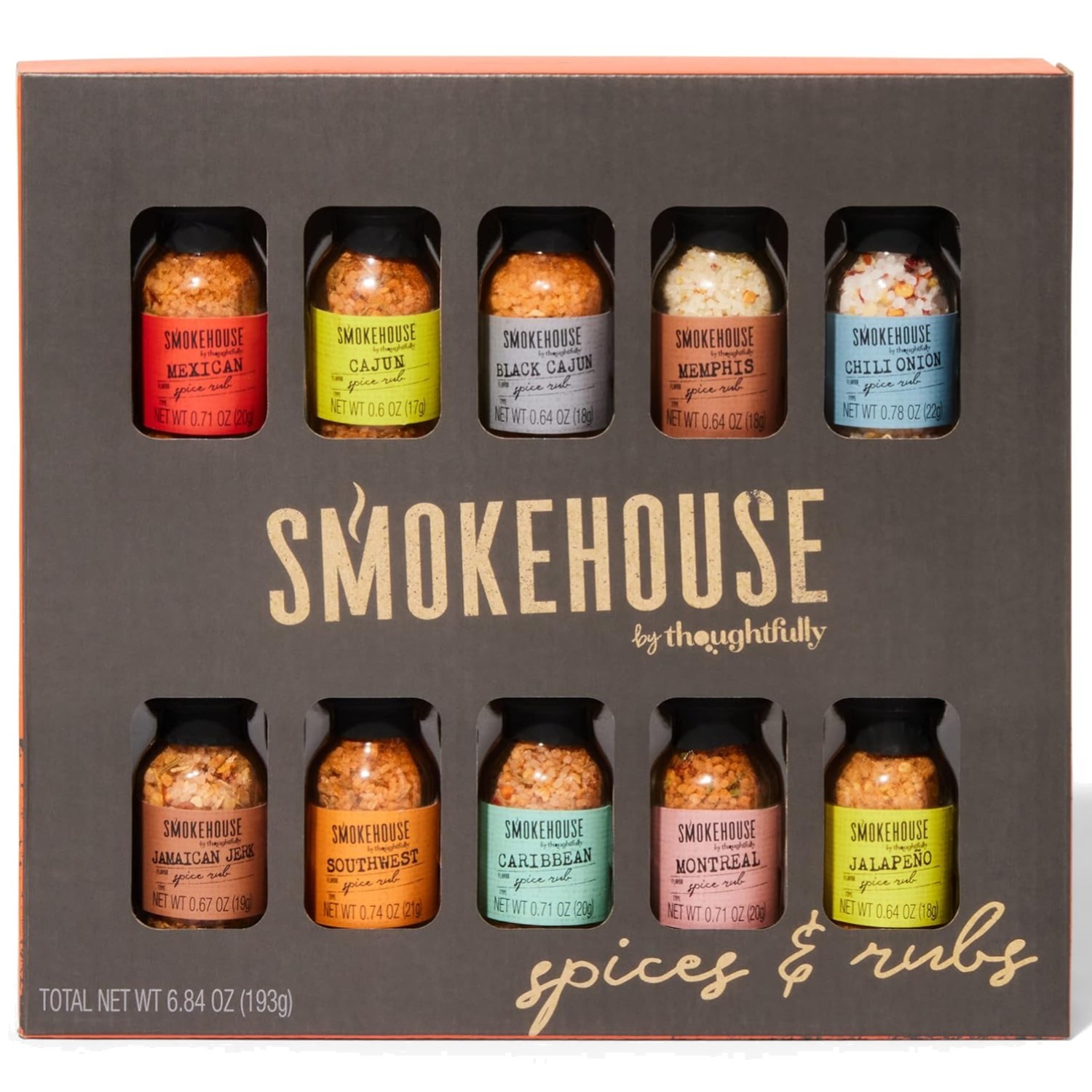 Gourmet Grilling Spice Set, , 10 Mini Glass Bottles