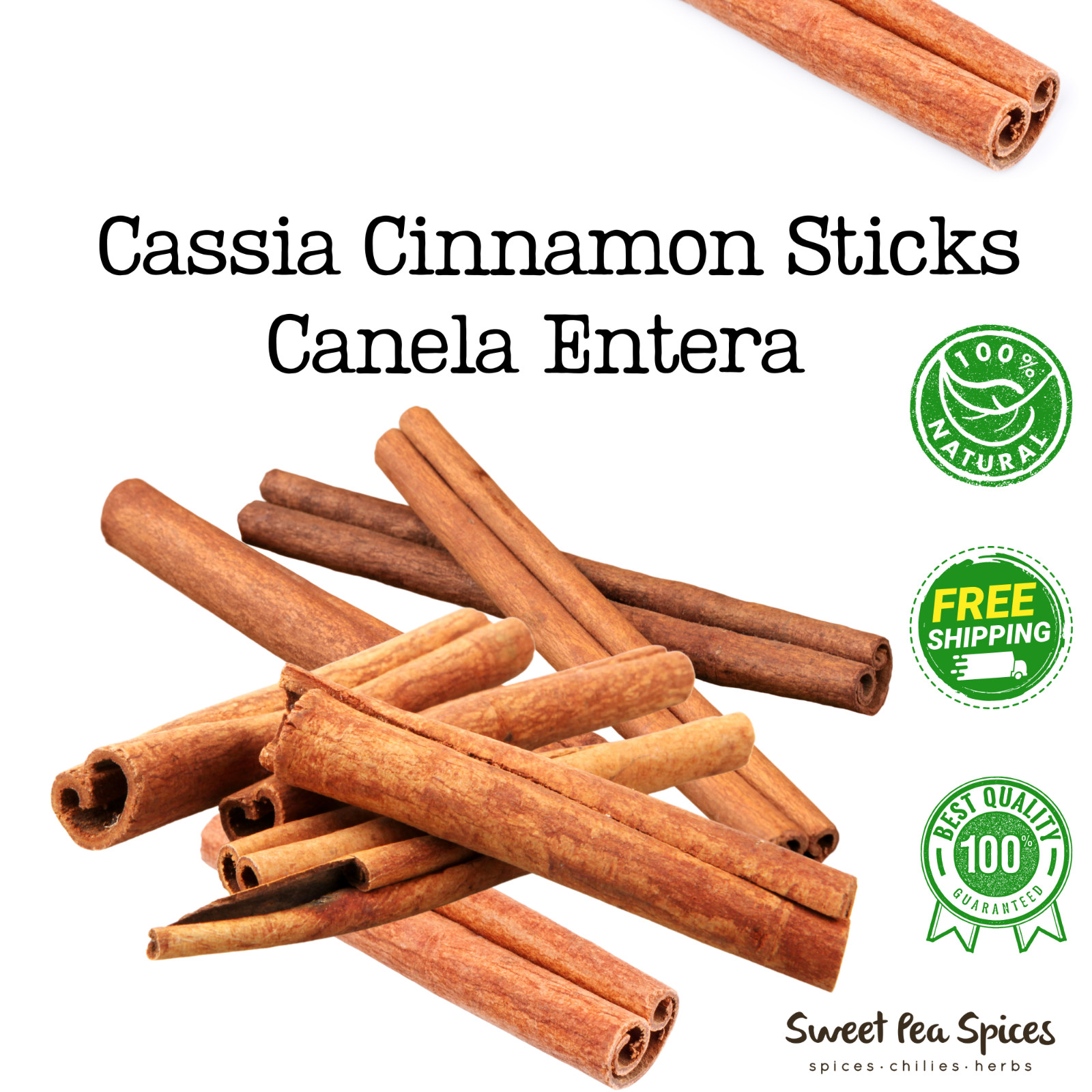 Cassia Cinnamon Sticks – All Sizes – Canela Entera Cassia – Todos los tamaños