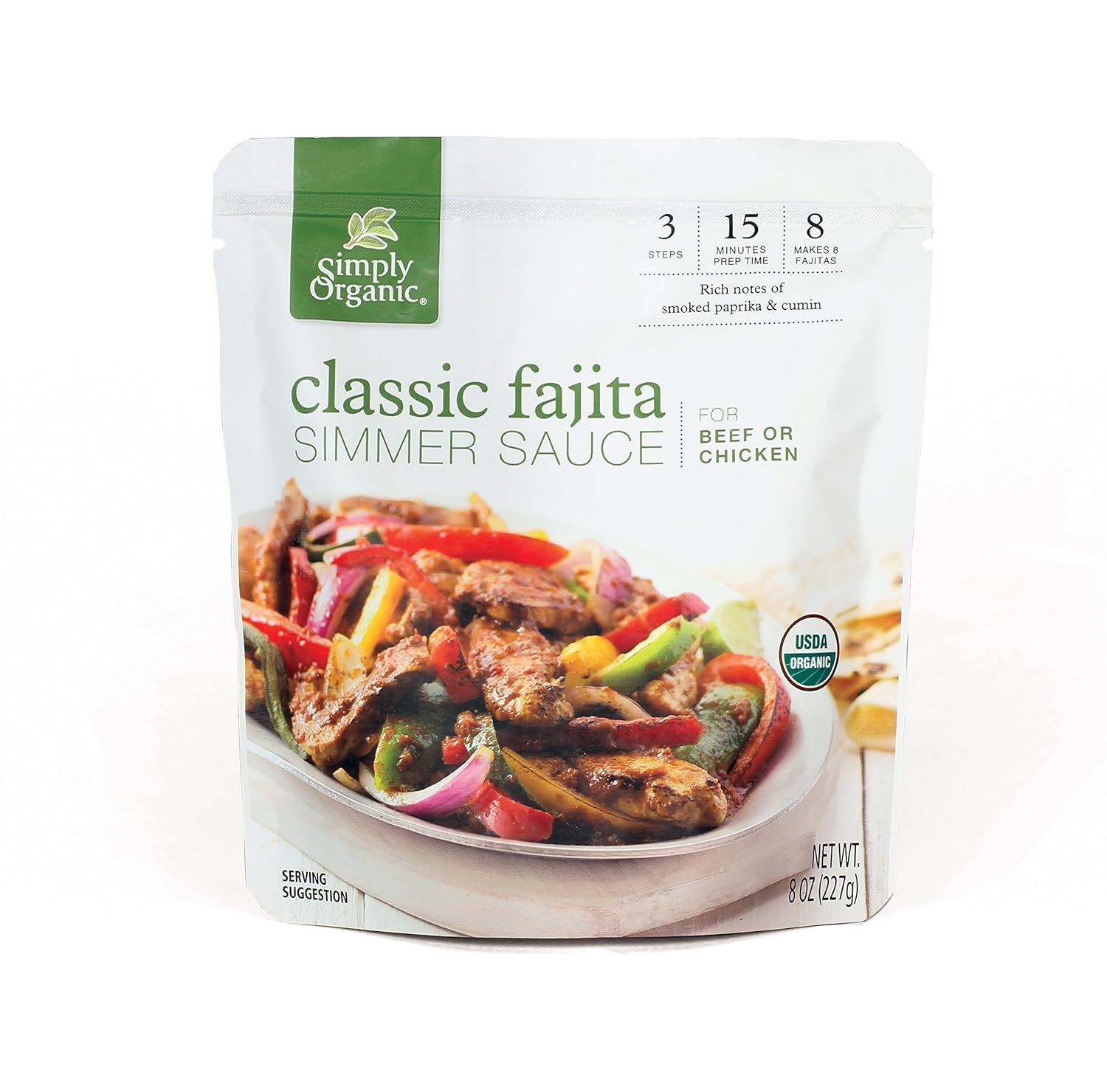 Simply Organic Organic Simmer Sauce Classic Fajita 8 Oz
