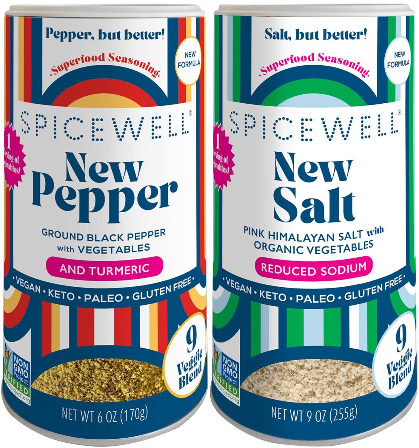 – New Salt and New Pepper Shaker Duo – Light and Earthy – Reduced Sodium Hima…