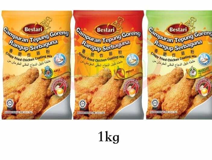 x6 BESTARI Original FLOUR 1kg FOR CRISPY FRIED CHICKEN, shipment by DHL
