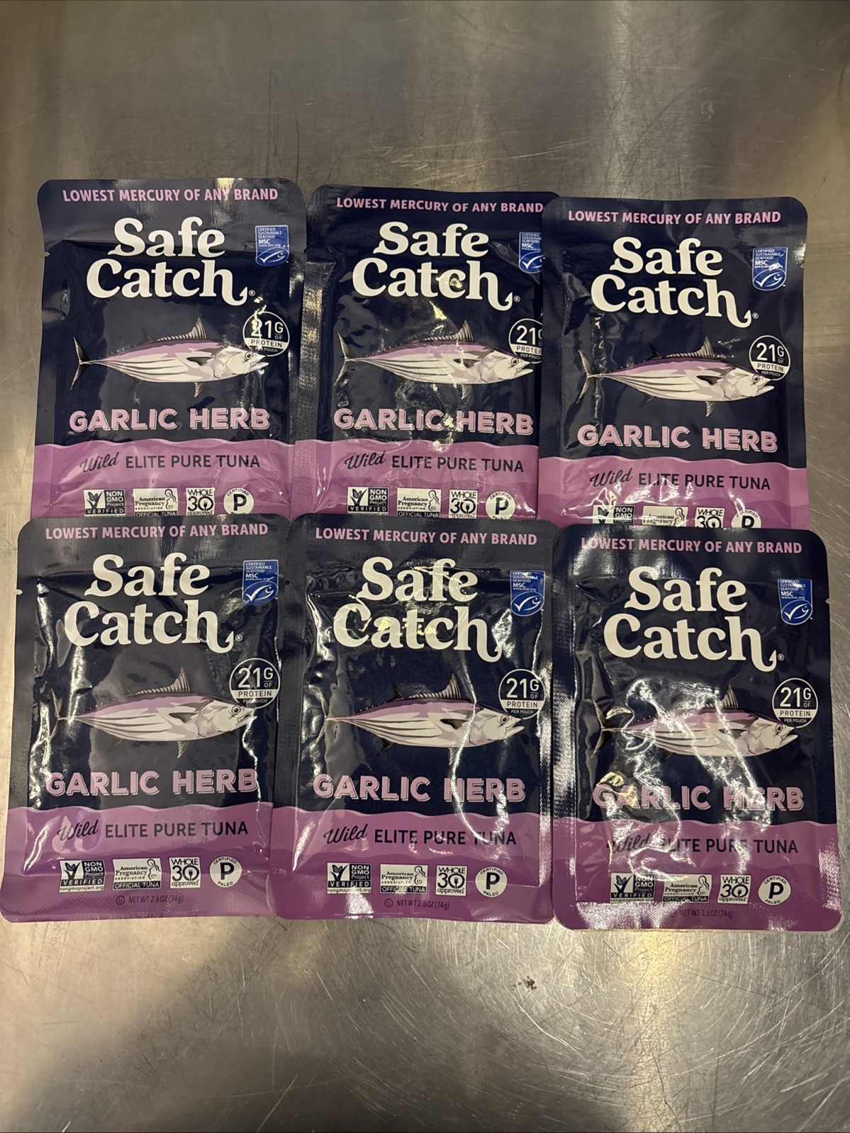 Safe Catch Garlic Herb Wild Tuna Pouch By Safe Catch 2.6 Oz 12 Pack Variety Set