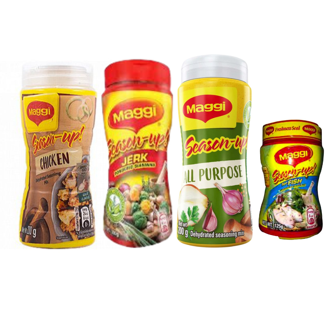 Maggi Seasoning Bundle: All Purpose, Chicken, Jerk (200g) & Fish (125g)
