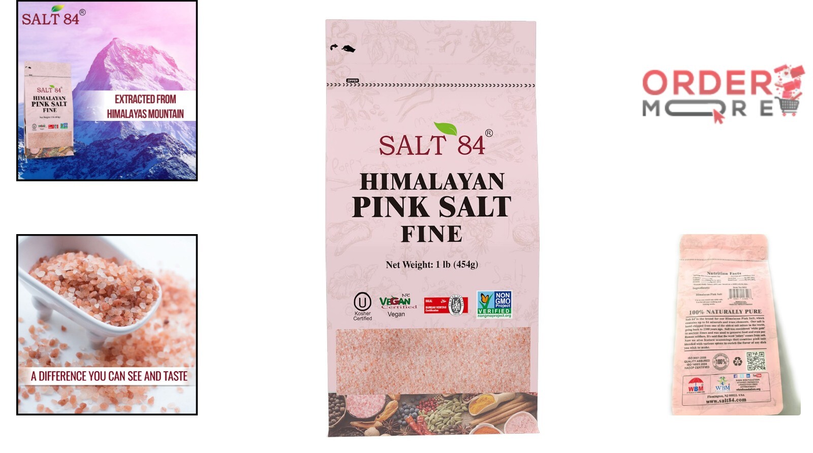 100% Natural Pink Salt from Himalayas – Fine Grain, 1 lb for Flavor & Wellness