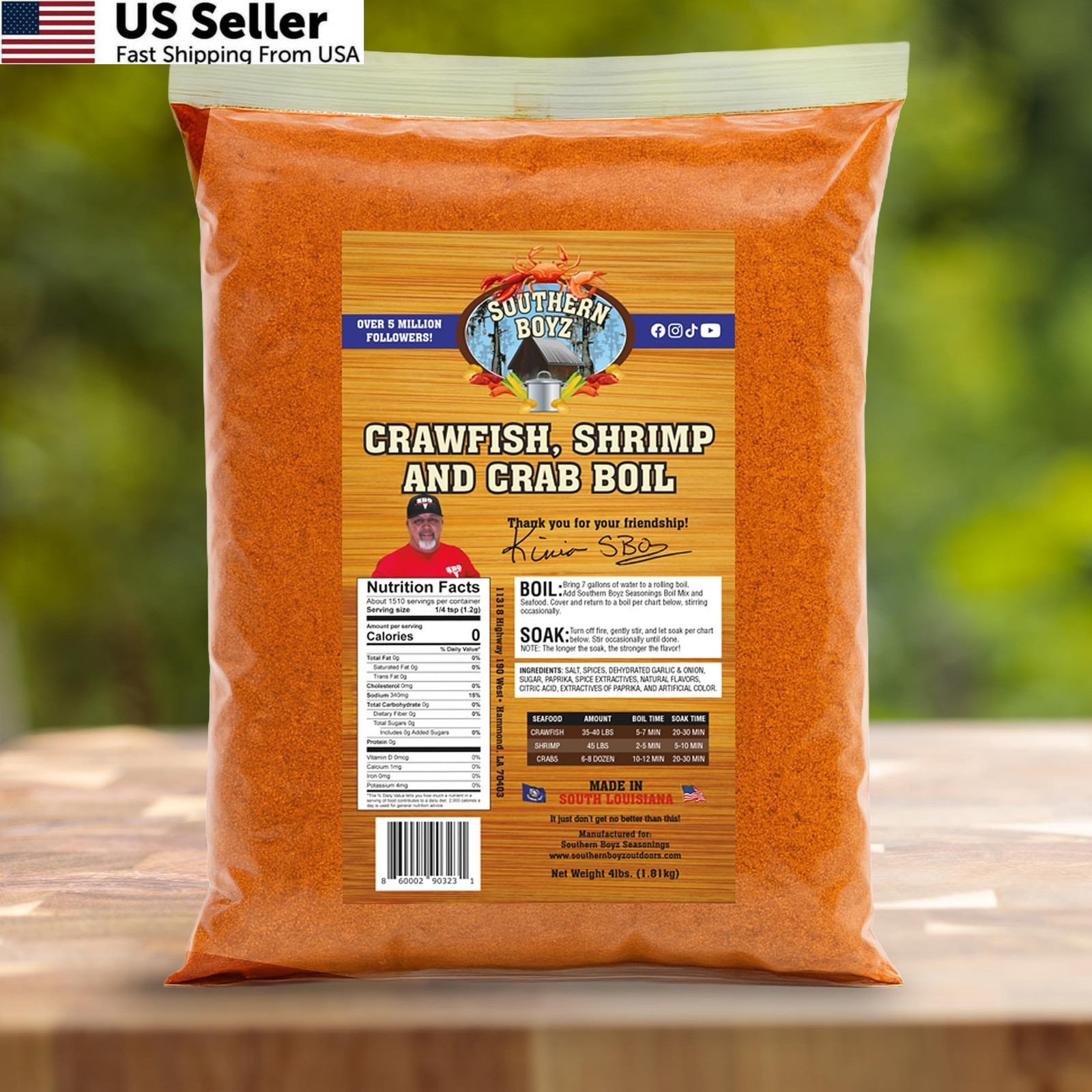 Southern Boyz Seasonings Cajun Seafood Boil – 4 lb Bulk 64 Ounce (Pack of 1)
