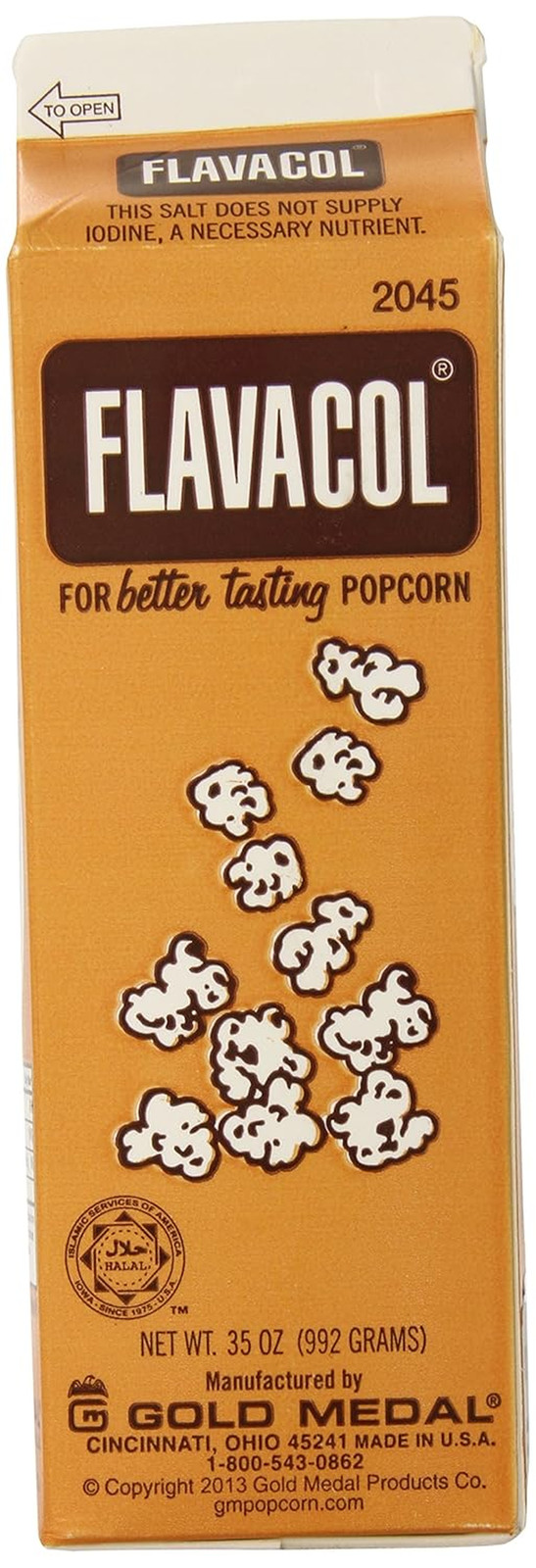 Prod. 2045 Flavacol Seasoning Popcorn Salt 35Oz.