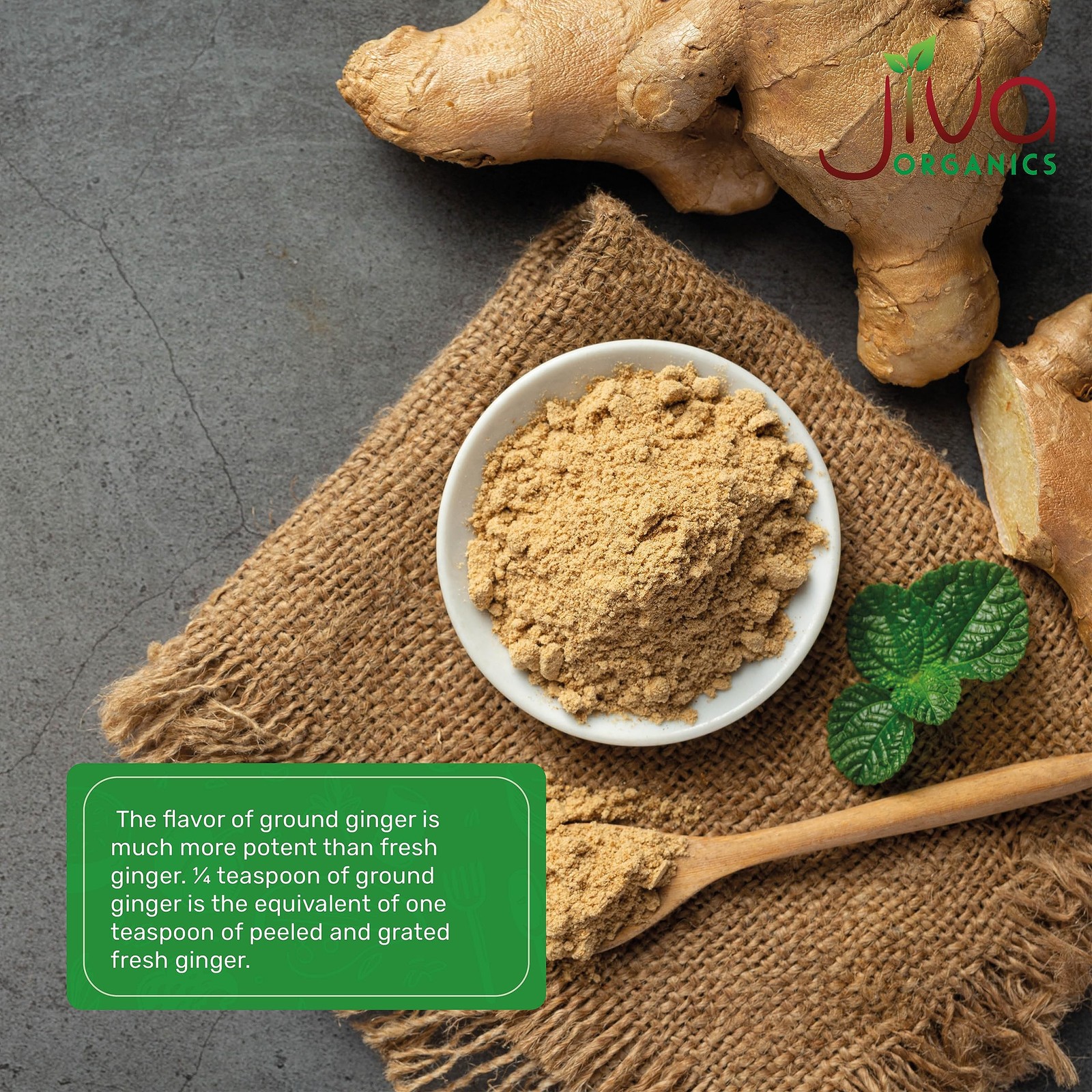 Jiva Organics Organic Ginger Root Powder 1 LB Jar – 1 Pound (Pack of 1)