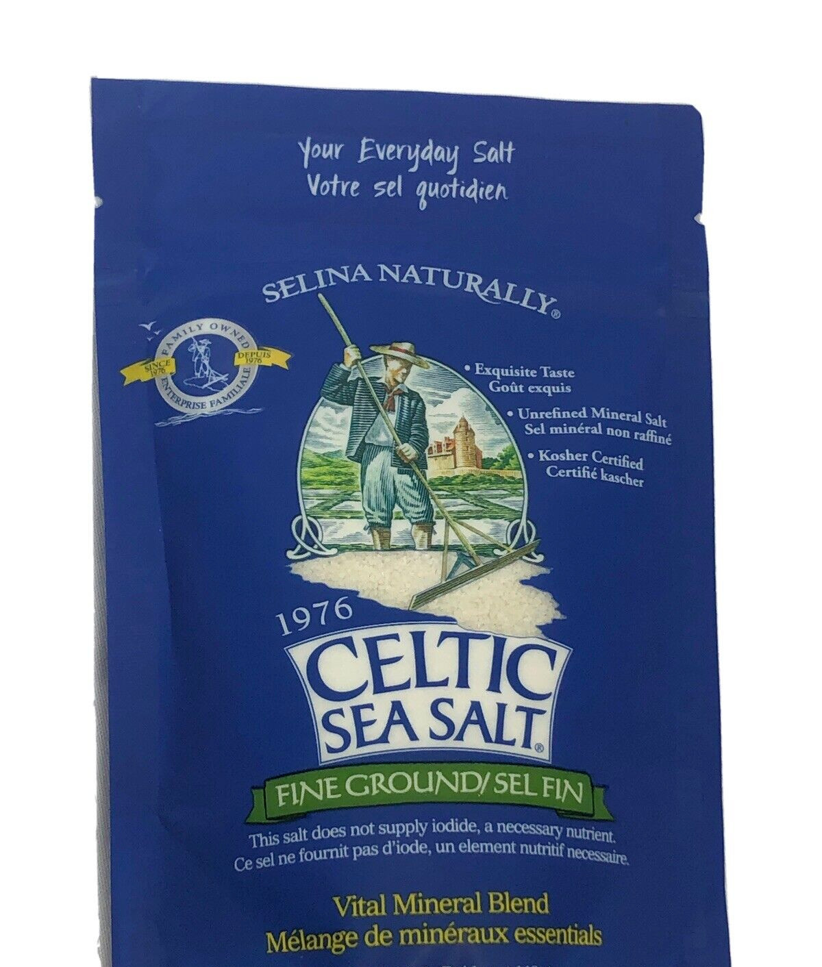 Celtic Sea Salt Fine Ground, Gluten-Free, Non-GMO, Kosher, Vital Mineral, 1/2 LB